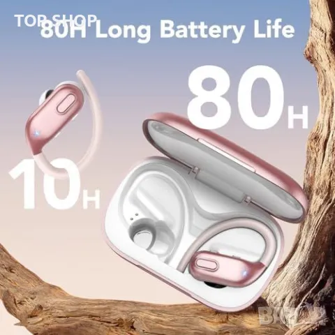 Нови Безжични слушалки с Bluetooth 5.3, водоустойчиви и с 80 часа възпроизвеждане, снимка 2 - Bluetooth слушалки - 49450900