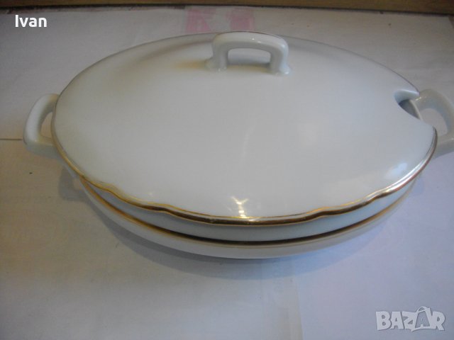 BAVARIA-Нов Голям Немски Порцеланов Супник-Златен Кант-Бавария, снимка 2 - Сервизи - 39726832