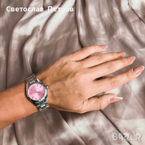 Страхотно ново дамско часовниче с розово лице , снимка 2 - Дамски - 36261996