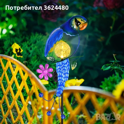 Градинска лампа Папагал 4473, снимка 4 - Соларни лампи - 52567552