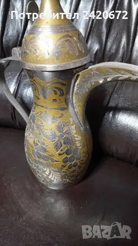 Гравирана османско-или арабска кана за кафе, снимка 1