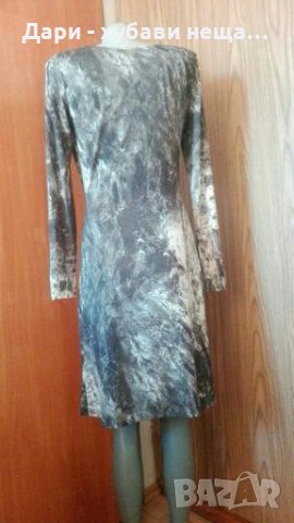 Стилна рокля от трико, в сиво и бяло🍀👗S,M🍀👗арт.864, снимка 2 - Рокли - 33955732