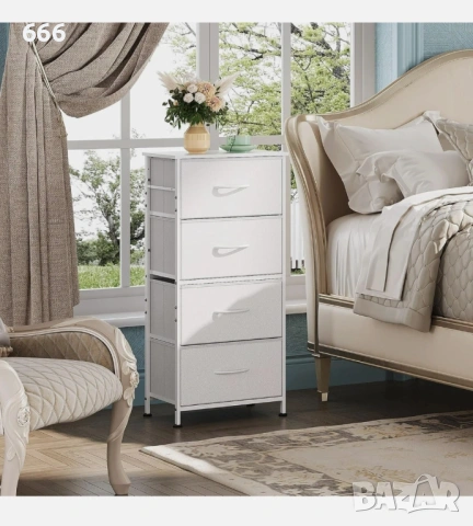 Стилен скрин от плат с 4 чекмеджета, снимка 3 - Други стоки за дома - 53540874