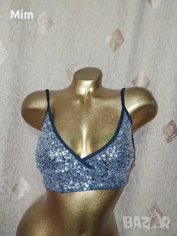 BIK BOK S Бюстие със сребристи пайети 