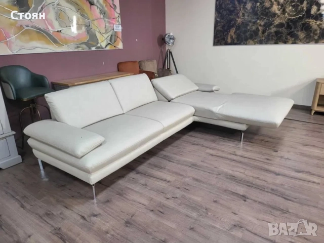 ПРОМОЦИЯ!!!Кремав кожен ъглов диван с ел. лежанка Dieter Knoll Arzona, снимка 11 - Дивани и мека мебел - 52830152
