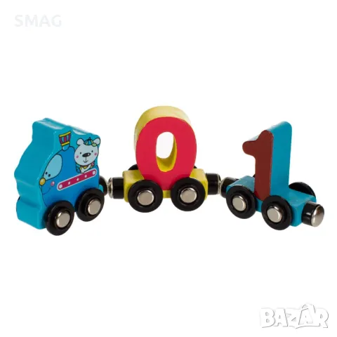 Магнитно дървено влакче с номерирани вагони S_1222092, снимка 3 - Други - 48258104