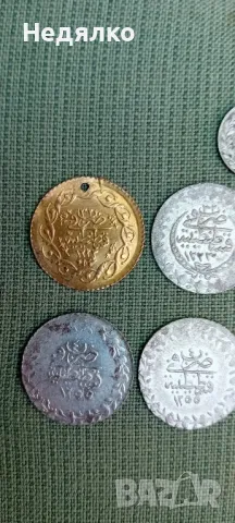 Стари турски монети,9броя,злато,сребро , снимка 8 - Нумизматика и бонистика - 50080798