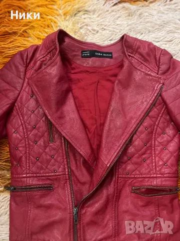 Зара- дамско яке от естествена кожа, снимка 2 - Якета - 49002454