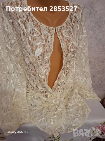 Бяла финна Жилетка /дантела и перли, снимка 5 - Жилетки - 49935249