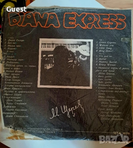 Грамофонна плоча Диана експрес , снимка 2 - Грамофонни плочи - 51219594