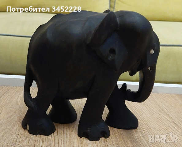 дърворезба масив абанос фигура слон за ценители 