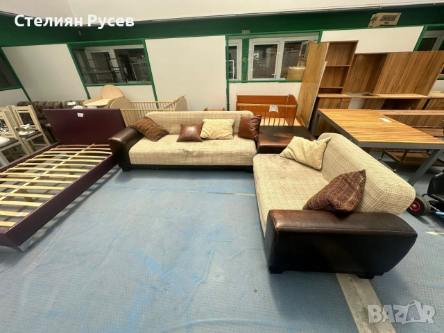 0907 разтегателен ъглов холов Диван / канапе с ракла и функция сън 310/270см смр -цена170лв или 86,9, снимка 8 - Дивани и мека мебел - 51972498