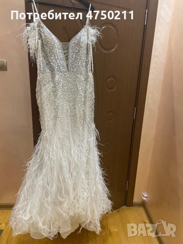 Официална рокля със щраусови пера, снимка 2 - Рокли - 53646885