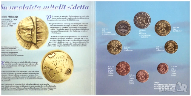 СЕТ ЕВРОМОНЕТИ 2000 ГОДИНА - ФИНЛАНДИЯ, снимка 3 - Нумизматика и бонистика - 53522405