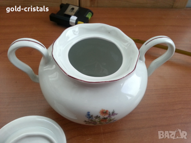 Стар български порцелан захарница, снимка 6 - Антикварни и старинни предмети - 36250271