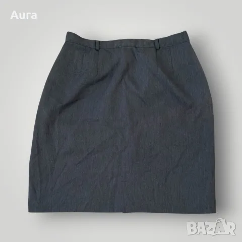 Grey button-front mini autumn skirt , снимка 2 - Поли - 51750965