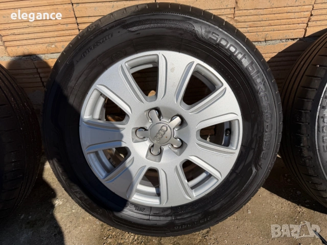 Оригинални алуминиеви джанти с летни гуми за Audi 5x112 16 цола , снимка 4 - Гуми и джанти - 53817012