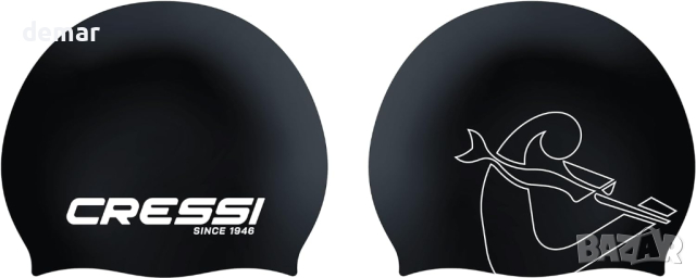 Комплект 2 шапки за плуване CRESSI черно/бяло + синьо/бяло, светло синьо/бяло + розово/розово, снимка 6 - Водни спортове - 44581614