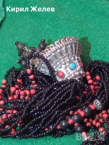 ТУАРЕГСКА ТЮРКОАЗЕНА САЧАНЕНА ОГЪРЛИЦА ТРАДИЦИОНЕН НАЦИОНАЛЕН НАКИТ с ХИЛЯДИ МЪНИСТА и КОРАЛ 15202, снимка 10 - Колиета, медальони, синджири - 30711707