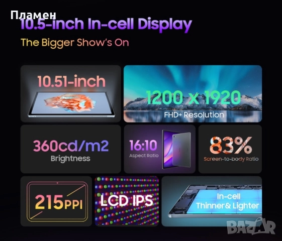 Таблет Blackview Tab 15 Space Grey, 4G, IPS 10.5" FHD+, Android 12, 8GB RAM, 128GB ROM, OctaCore, 13, снимка 9 - Таблети - 52026722