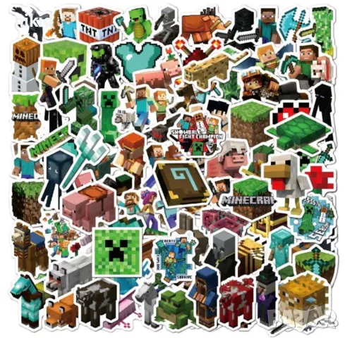 50 бр Minecraft Майнкрафт самозалепващи лепенки стикери за украса декор картонена торта и др парти, снимка 8 - Други - 32115441
