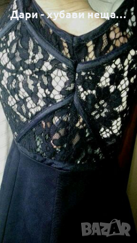 Изискана рокля в тъмно синьо и черно🍀❤M,L❤🍀арт.4070, снимка 4 - Рокли - 36139028