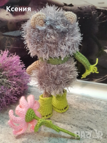 Плетена играчка ”Таралеж с лайка”, Плетени, ръчно изработени, прекрасен подарък, снимка 5 - Плюшени играчки - 52509936