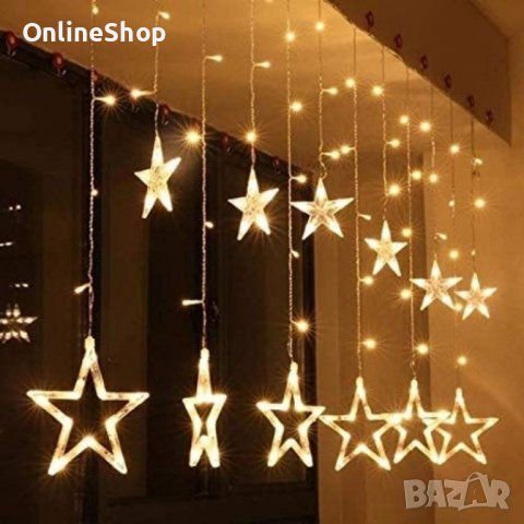 LED Завеса с коледни звезди, снимка 8 - Декорация за дома - 42553037