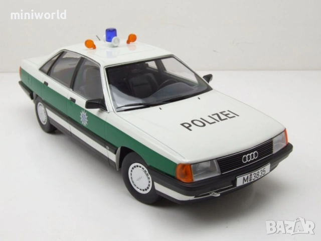 Audi 100 C3 1989 Polizei полицейски - мащаб 1:18 на Triple9 моделът е нов в кутия, снимка 8 - Колекции - 53443354