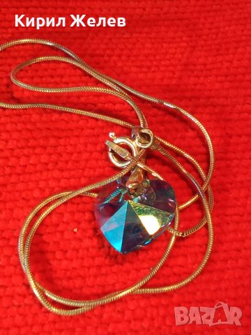 ИЗИСКАН КРИСТАЛЕН СРЕБЪРЕН АРТ МЕДАЛЬОН със СРЕБЪРНА ВЕРИЖКА СРЕБРО 925 БУТИКОВО БИЖУ ИТАЛИЯ 38266