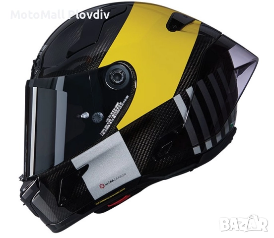 Каска Nolan X-804 RS Ultra Carbon Combo Gara 350 Black Gray Yellow - Гланц ECE 22.06, снимка 2 - Аксесоари и консумативи - 51889764