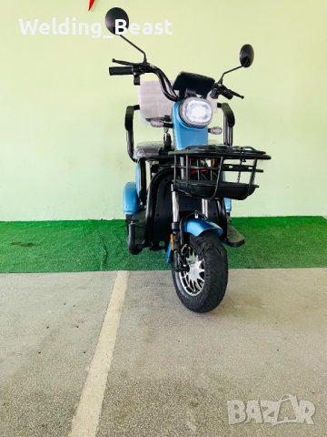 Електрическа триместна триколка X1 1800W/48V/20Ah Синя, снимка 2 - Мотоциклети и мототехника - 39294959