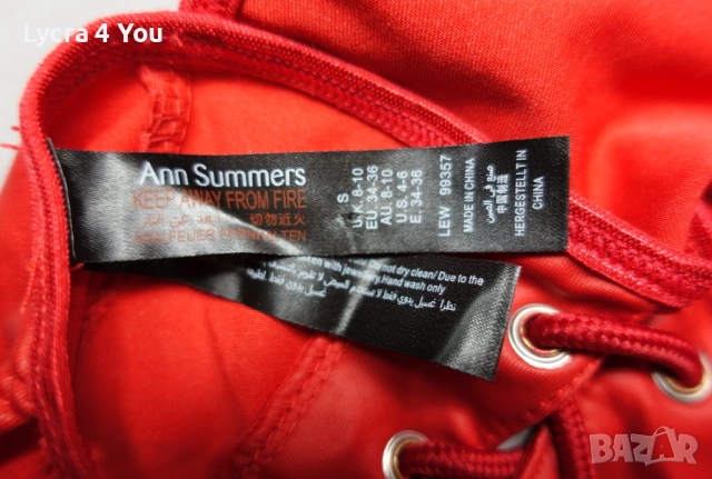 Ann Summers XS/S (UK 8-10) червено боди с кожен ефект и отворено дъно, снимка 9 - Бельо - 53841889