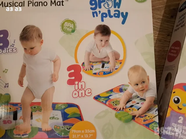 Ново 3в1 музикално килимче пиано/пътека Playgrо 6м+, снимка 5 - Музикални играчки - 48259887