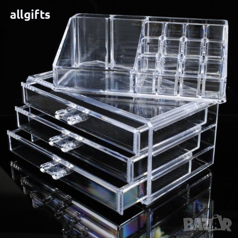 1590 Луксозен, прозрачен органайзер за козметика и бижута, снимка 8 - Други - 35794391