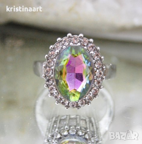 Пръстен от мистичен топаз *Романтика*, снимка 2 - Пръстени - 38816165