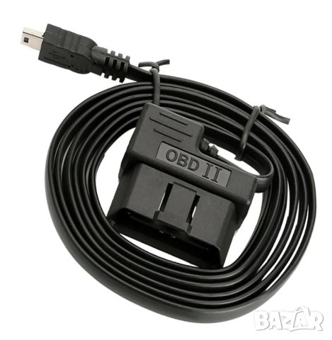 OBD2 към Mini USB Мъжко Автомобилно Захранване OBDII Зарядно Адаптер Конектор 1.8м 7PIN-a OBD Кабел, снимка 2 - Навигация за кола - 41586508