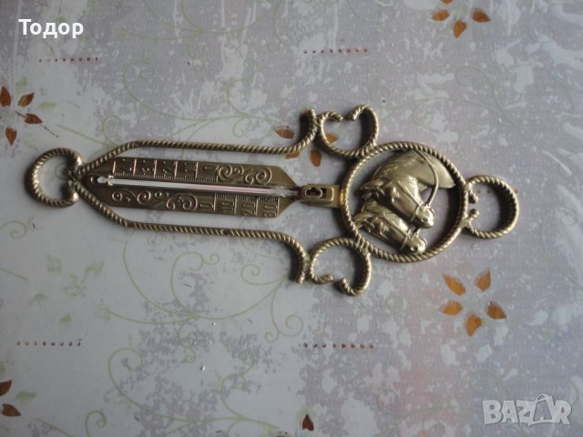 Уникален бронзов термометър с коне , снимка 2 - Други стоки за дома - 39948567