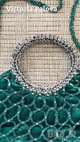 Луксозна изумрудена чанта - хитът на годината, снимка 4 - Чанти - 52668907