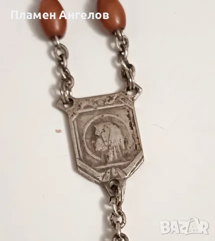 Рядък старинна католическа броеница /розарий от Лурд Франция средата на 20 век. , снимка 6 - Антикварни и старинни предмети - 55907872