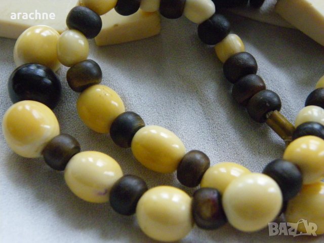 Гердан от слонова кост и рог на африкански бивол, снимка 5 - Колиета, медальони, синджири - 40011706