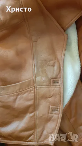 дамско палто кожух, естествена телешка кожа, кафяво супер, снимка 12 - Палта, манта - 48091566