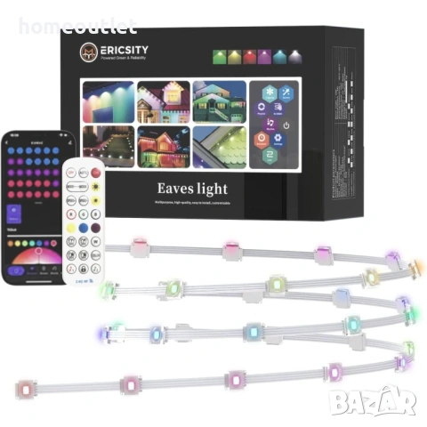 ПРОМОЦИЯ RGB LED светлини за външна употреба - 25м, 60бр LED диода - ERICSITY WY2020 (X001XV9QOJ)