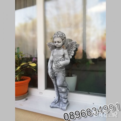 Ангел от бетон. Статуя/Фигура за Декорация - сив цвят, снимка 3 - Градински мебели, декорация  - 35852566