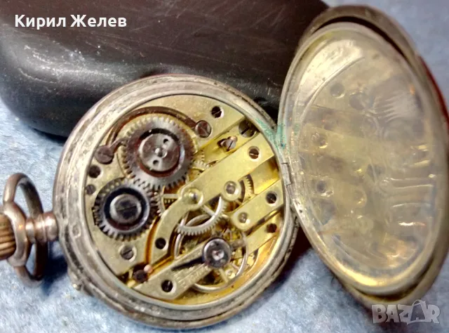 Philibert Carlier Chatelet Стар ШВЕЙЦАРСКИ СРЕБЪРЕН ДЖОБЕН ЧАСОВНИК СРЕБРО 800 с ПОЗЛАТА РЯДЪК 48405, снимка 9 - Антикварни и старинни предмети - 48074074