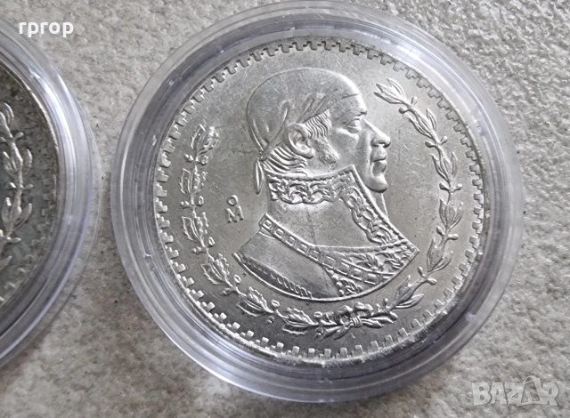 Мексико. Сребро. 1 песо. 1961 и 1964 г. Цената е за 1 бройка., снимка 7 - Нумизматика и бонистика - 49608330