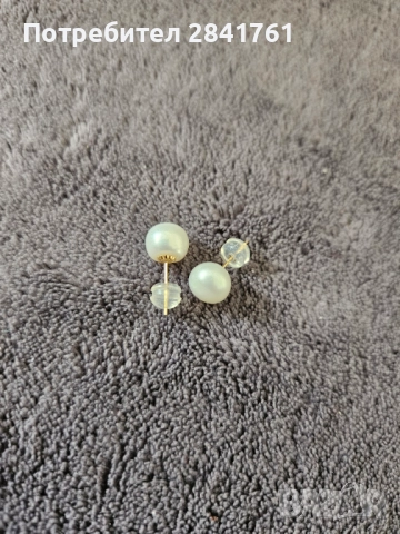 Златни обеци с перли злато 18К / 750, снимка 3 - Обеци - 46286583