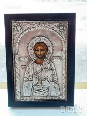 Голяма сребърна икона със сертификат, снимка 2 - Антикварни и старинни предмети - 51498336