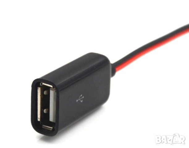 USB Женски Вход към 2 Крокодилски Клипси Адаптер 50 см Дължина на Кабела 5V Работно Напрежение 3-5A, снимка 6 - Навигация за кола - 41441276