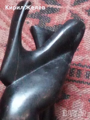 Фигурка стара дървена АБАНОС статуетка ръчна АРТ изработка Скулптура 34212, снимка 18 - Статуетки - 38944939